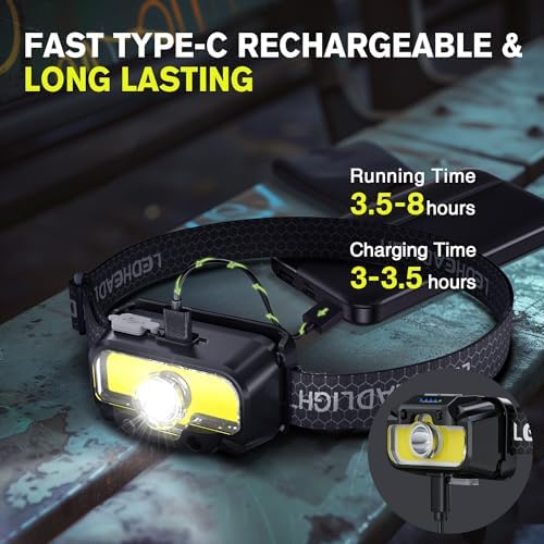 Favorlite Rechargeable Headlamp for Hiking Camping