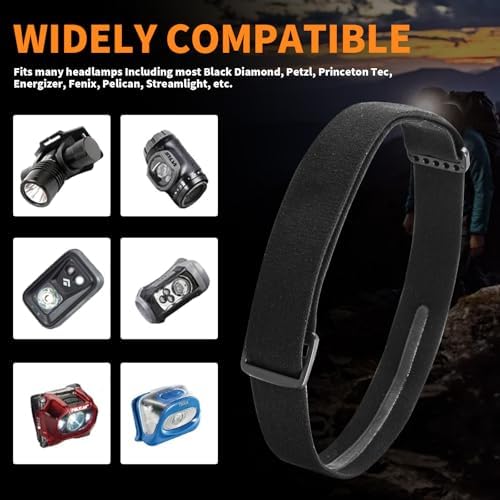 AHULIAO Elastic Headlamp Strap 1 - 2 Pack