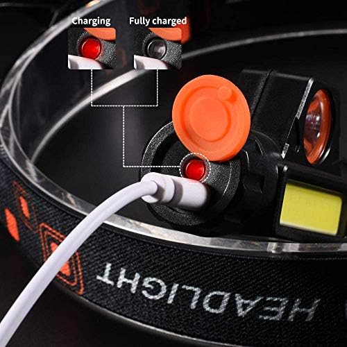 2-Piece Rechargeable Forehead Headlight for Night Walking Camping