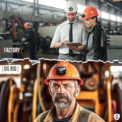 Hands-Free Rechargeable Hard Hat Light with 12-Hour Power Source