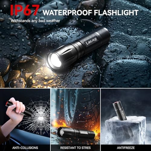 LETMYTactical Flashlight - Bright Waterproof 2 Pack for Camping Emergencies