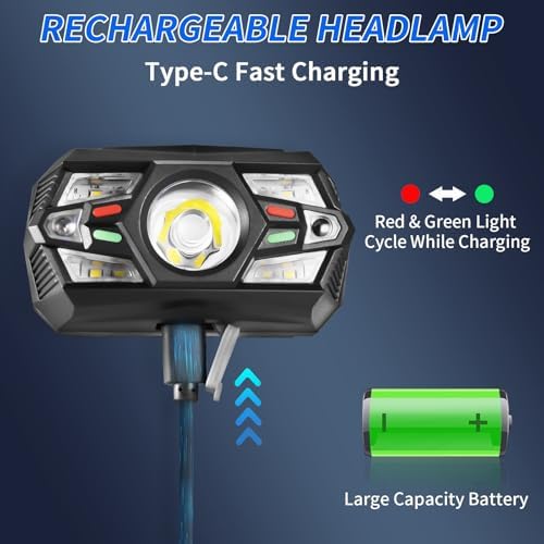 3-Pack Rechargeable LED Headlamp