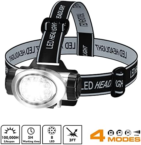 5-Pack LED Headlamp - Bright Durable for Hiking Running Camping