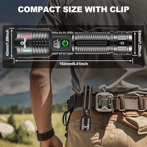 Esgreen Rechargeable LED Flashlight with Double Modes