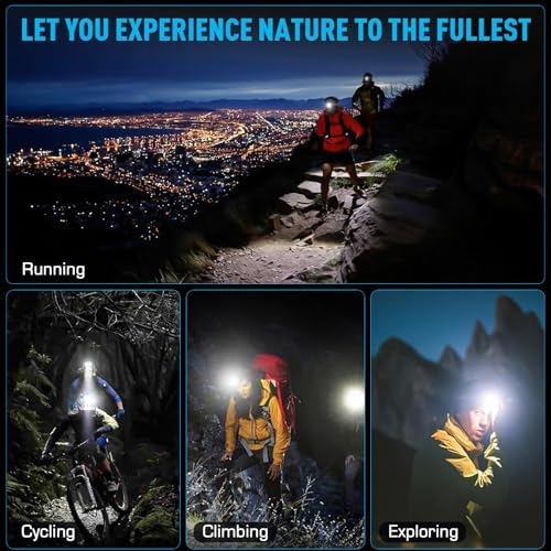 LED Rechargeable Headlamp with 5 Modes 900000 Lumens