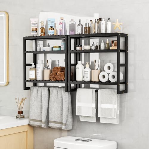 Space-Saving Bamboo Towel Paper Holder for Washrooms