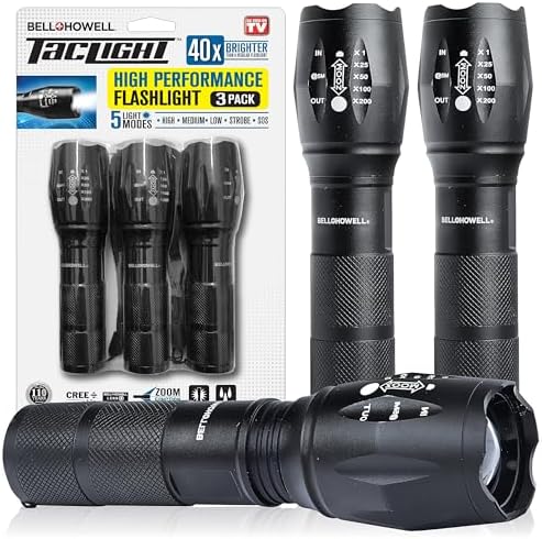 BellHowell TacLight 3-PK Tactical Flashlights