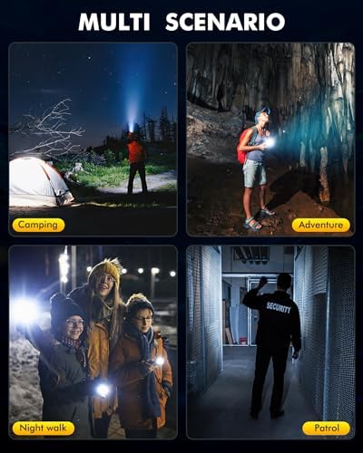 Rechargeable Tactical Flashlight 1800000 Lumens 5 Modes Waterproof 31 Hour Runtime