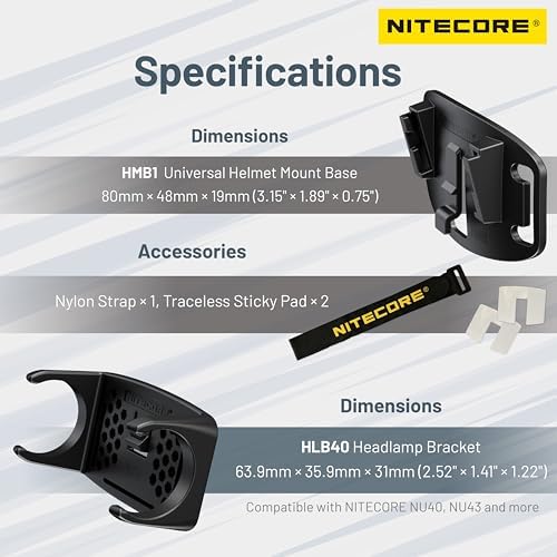 Nitecore HLB40HMB1 Headlamp Bracket Set - Durable Universal Design