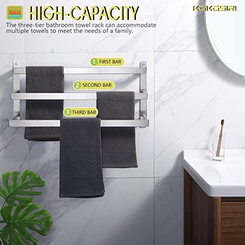 KOKOSIRI 3-Tier Bath Towel Bars stainless steel