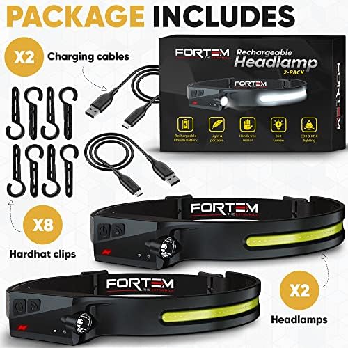 FORTEM Rechargeable 2-Pack 230 Expandable Headlamp Set