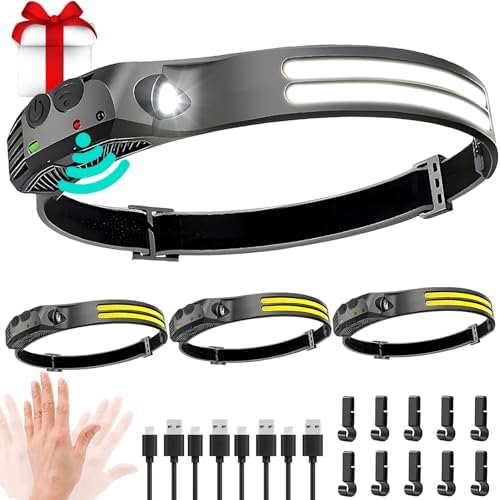 Beccason LED Headlamp Set - 4 in 1 Rechargeable 230 Beam camping essentials
