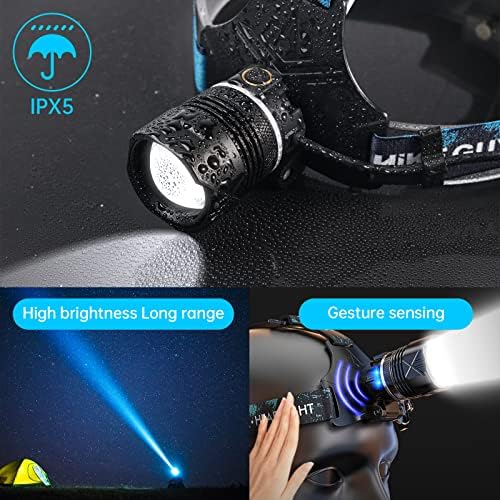 Ndeplis 90000 Lumens LED Headlamp Rechargeable Waterproof