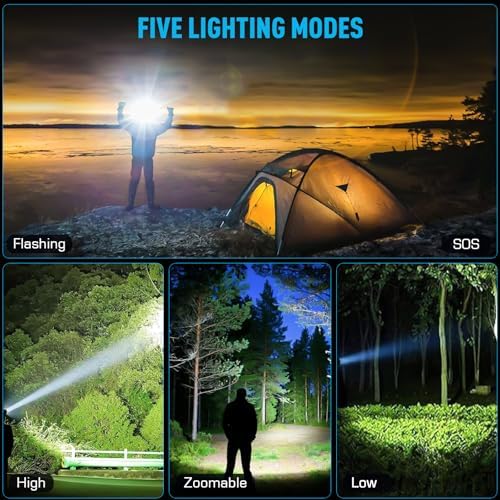 LED Rechargeable Headlamp with 5 Modes 900000 Lumens