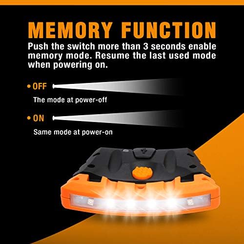 EverBrite 2-Pack Rechargeable Hat Lights Waterproof Pivoting