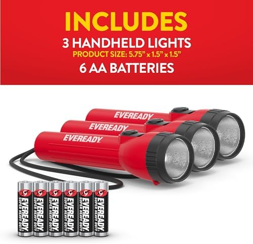 Eveready Flashlight Set 3-Piece LED AAA Batteries