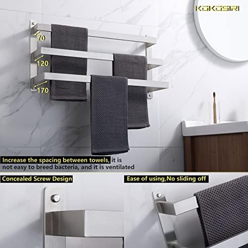 KOKOSIRI 3-Tier Bath Towel Bars stainless steel