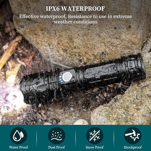 990000 Lumens Rechargeable Flashlight Waterproof Bright Reliable