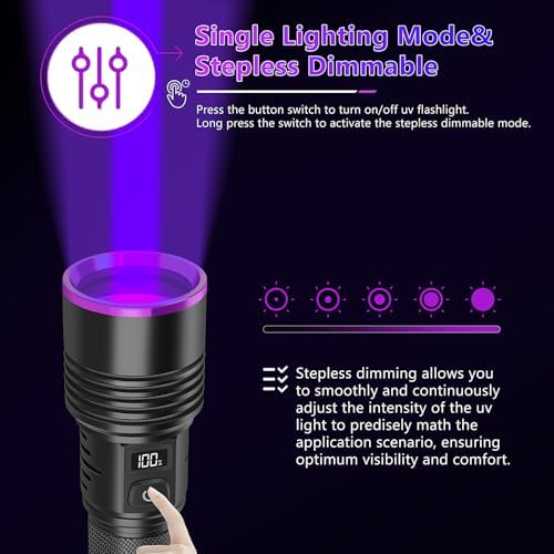 Powerful 365NM UV Flashlight for Pet Urine Scorpion Detection