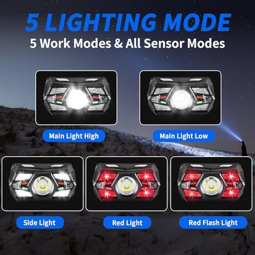 3-Pack Rechargeable LED Headlamp