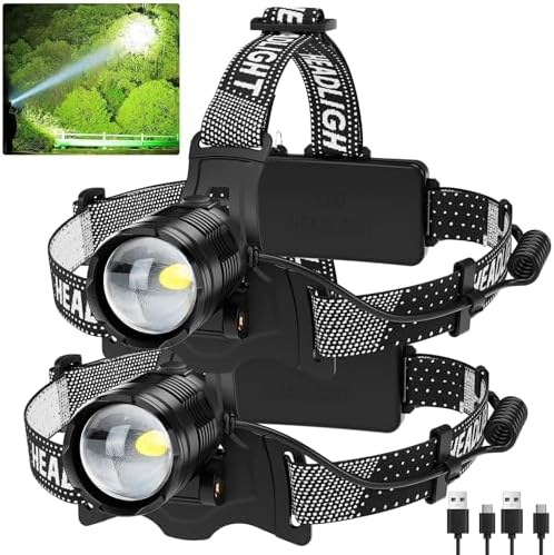Vinderfine Headlamp Bright Rechargeable and Durable