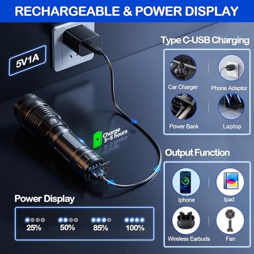 YLQFH 3 Pack Rechargeable Flashlights High Lumens