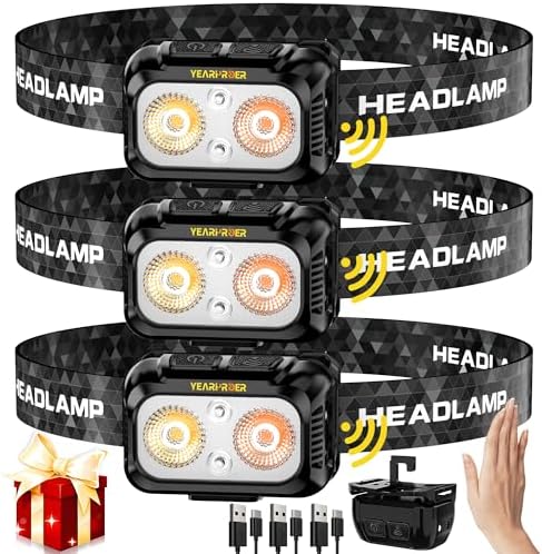 3-Piece Lightweight Red Light Headlamp Set