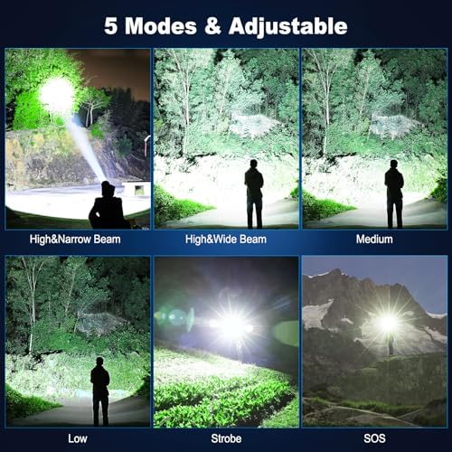 990000 Lumens Rechargeable Flashlight Waterproof Bright Reliable