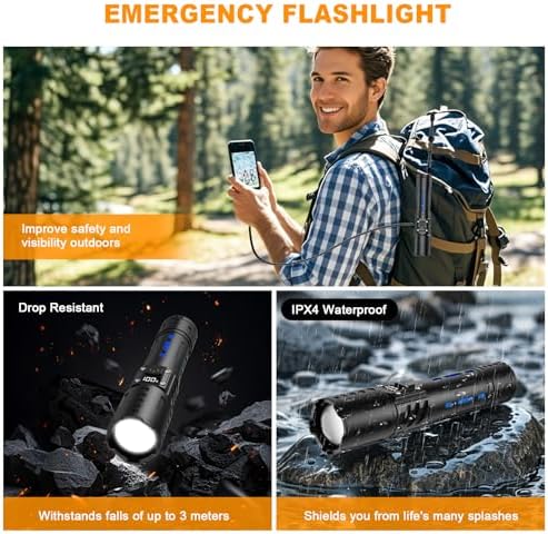 NETCAN 50000 Lumens Rechargeable Flashlight