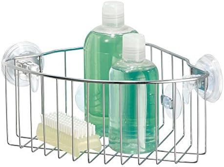 InterDesign Reo Stainless Steel PowerLock Suction Corner Organizer