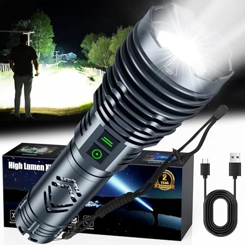 BaibianBrightest Rechargeable Flashlight with 1500000 LUMENS