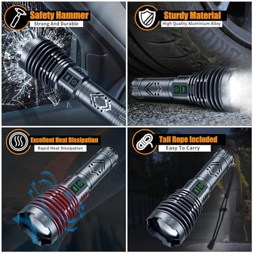 BaibianBrightest Rechargeable Flashlight with 1500000 LUMENS