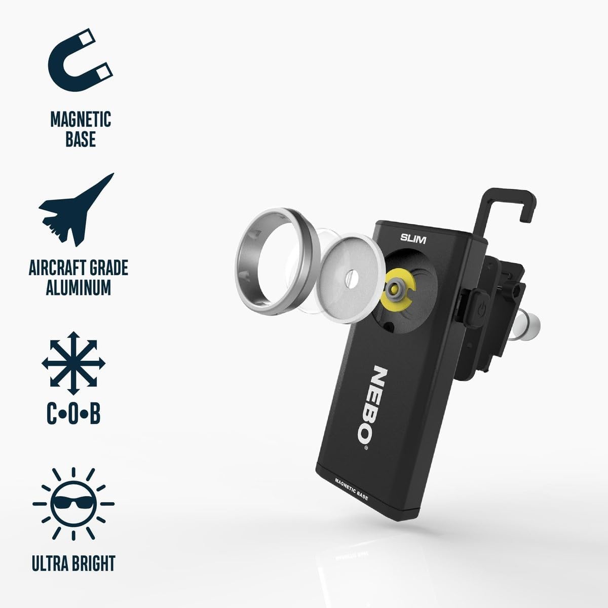 NEBO Slim Work Light USB Rechargeable Bright Pocket Light with a Clip