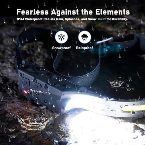 3-Pack Rechargeable LED Headlamp for Adults Waterproof Motion-Activated