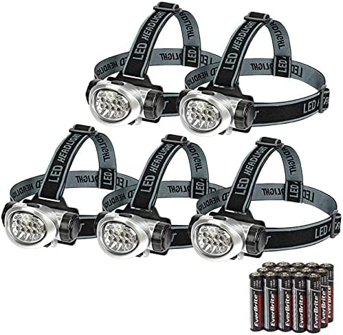 5-Pack LED Headlamp - Bright Durable for Hiking Running Camping