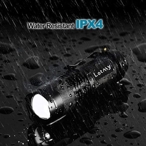 LETMY Tactical Flashlight 300 Lumens 3 Modes Waterproof 2-Pack