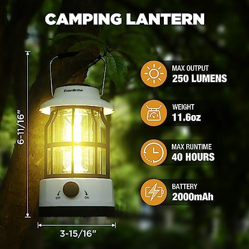 EverBrite LED Camping Lantern 250 Lumens Stepless Dimming