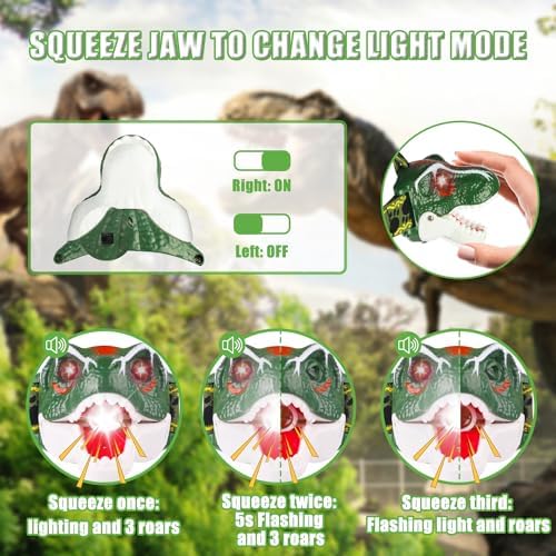 T-Rex Dinosaur LED Headlamp - Fun Outdoor Gear for Kids