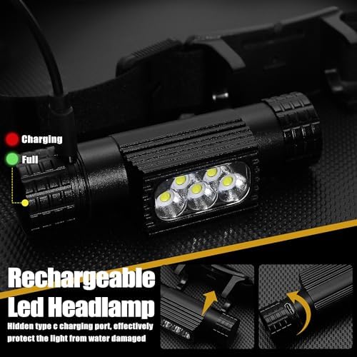 Headlamp Rechargeable 2000 Lumen IP67 Waterproof