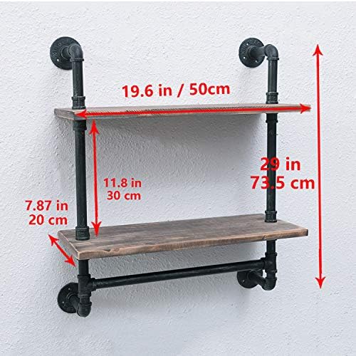 Rustic Wood Floating Towel Shelf