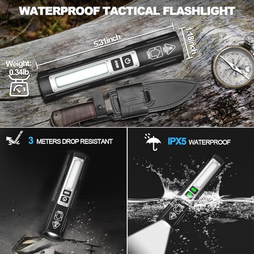 Banral Magnetic Rechargeable Flashlight for Camping