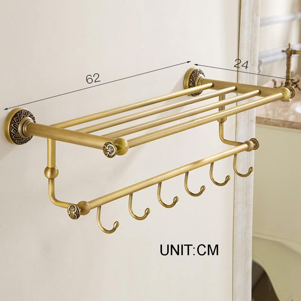 Elegant European Antique Copper Bath Towel Rack