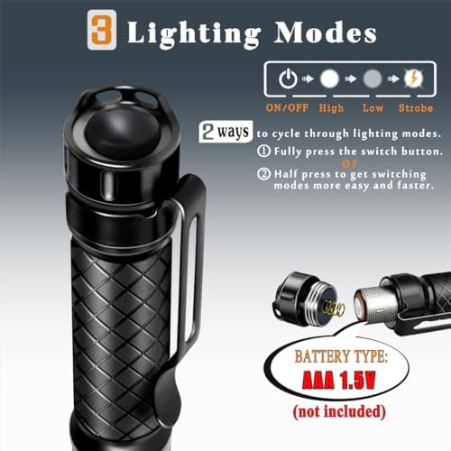 Compact Flashlight with 3 Modes