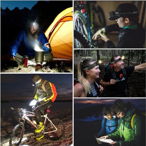 2-Piece Rechargeable LED Headlamp - 2500 Lumen 7 Modes Motion Sensor Waterproof