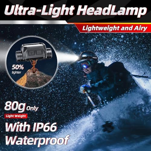 Quick SetupPHLIPESAM Rechargeable Headlamp Red LightIP66 Waterproof