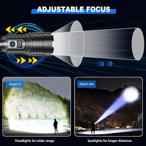 Goreit Adjustable 990000 Lumens Handheld Flashlight Waterproof Rechargeable for Emergency Use
