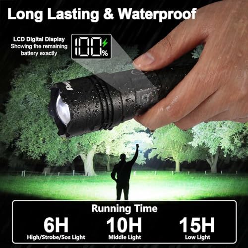 Rechargeable flashlight for emergency use - High brightness LED