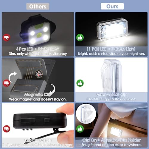 2-Piece Clip-On Running Lights for Night Safety