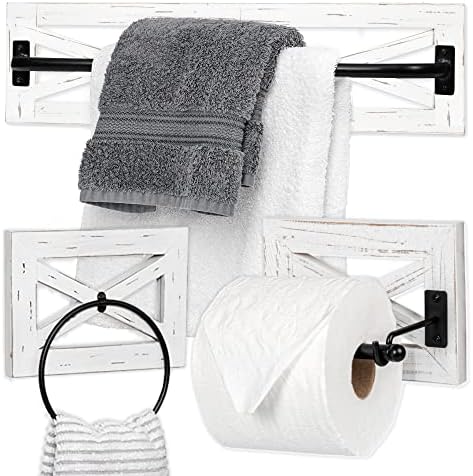 Country-styled Rustic Towel Bar Holder Set