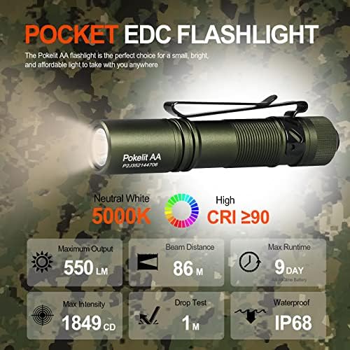 Rechargeable Mini Flashlight with Clip - 550 High Lumens